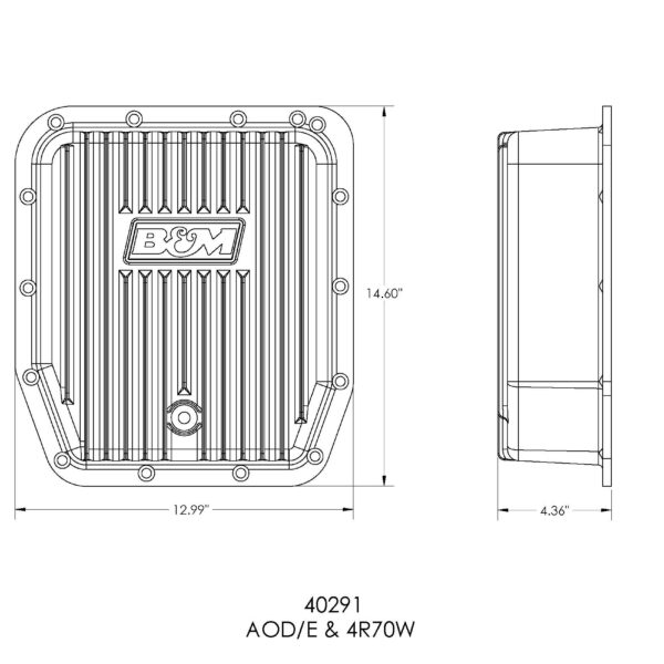 B&M BMM-40291 Hi-Tek Deep Transmission Pan - Aluminum