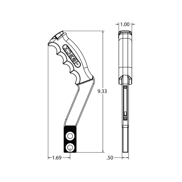 Hurst Nitro Stick Shift Handle - 12V Switch - Anodized Black HUU-5381001