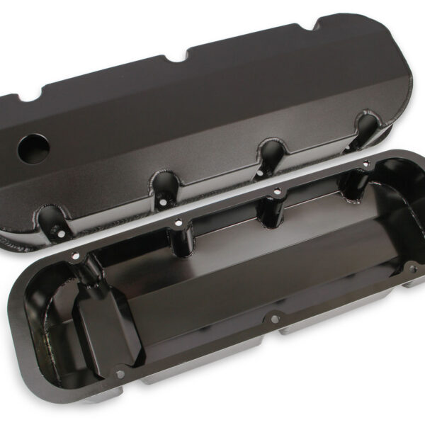 Mr. Gasket MRG-6832BG Fabricated Aluminum Valve Covers - Black Finish