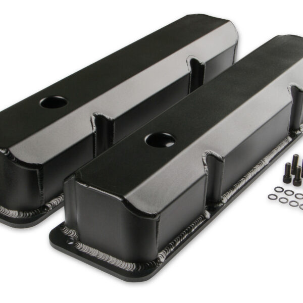 Mr. Gasket MRG-6876BG Fabricated Aluminum Valve Covers - Black Finish