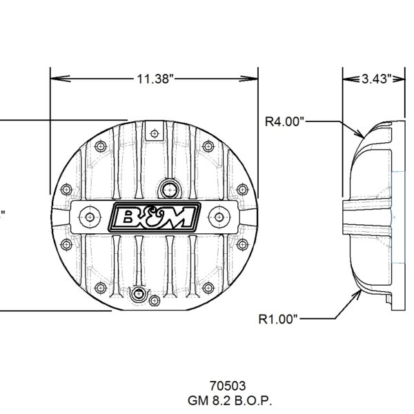 B&M BMM-70503 Hi-Tek GM 10-Bolt Aluminum Differential Cover - 8.2-inch BOP