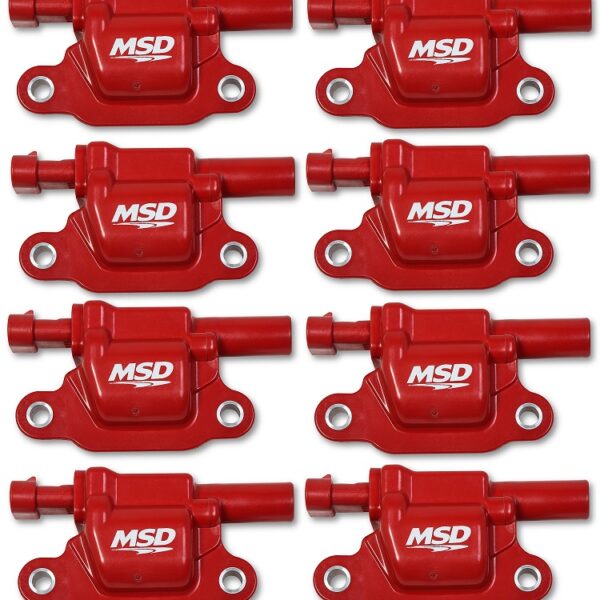 MSD-82668 Ignition Coil - Blaster Series - Gen V GDI Engine - Red - 8-Pack - Square
