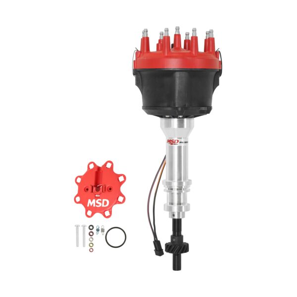 MSD-85801 Ford V8 351C-460 Billet Distributor, STEEL GEAR