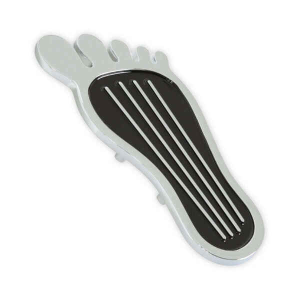 Mr. Gasket Foot Print Gas Pedal Pad - Aluminum - Chrome & Painted Black Trim
