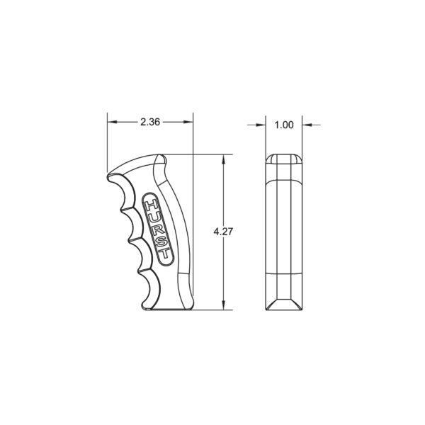 Hurst Billet/Plus Universal Pistol Grip Shift Handle with 12V Switch HUU-1536210